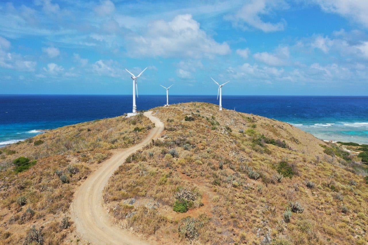 Wind turbines on Necker Wind turbines on Necker
