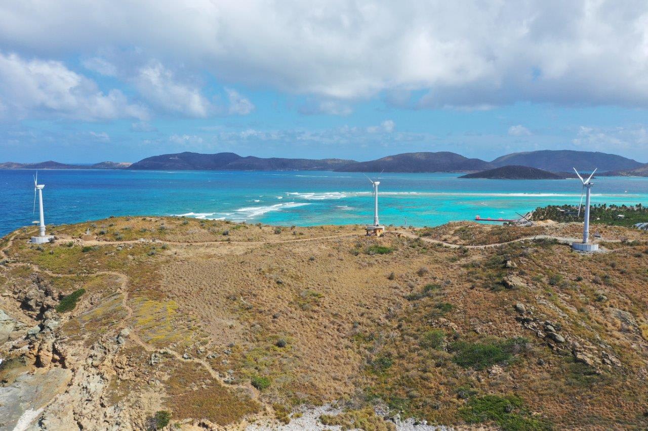 Wind turbines on Necker Wind turbines on Necker