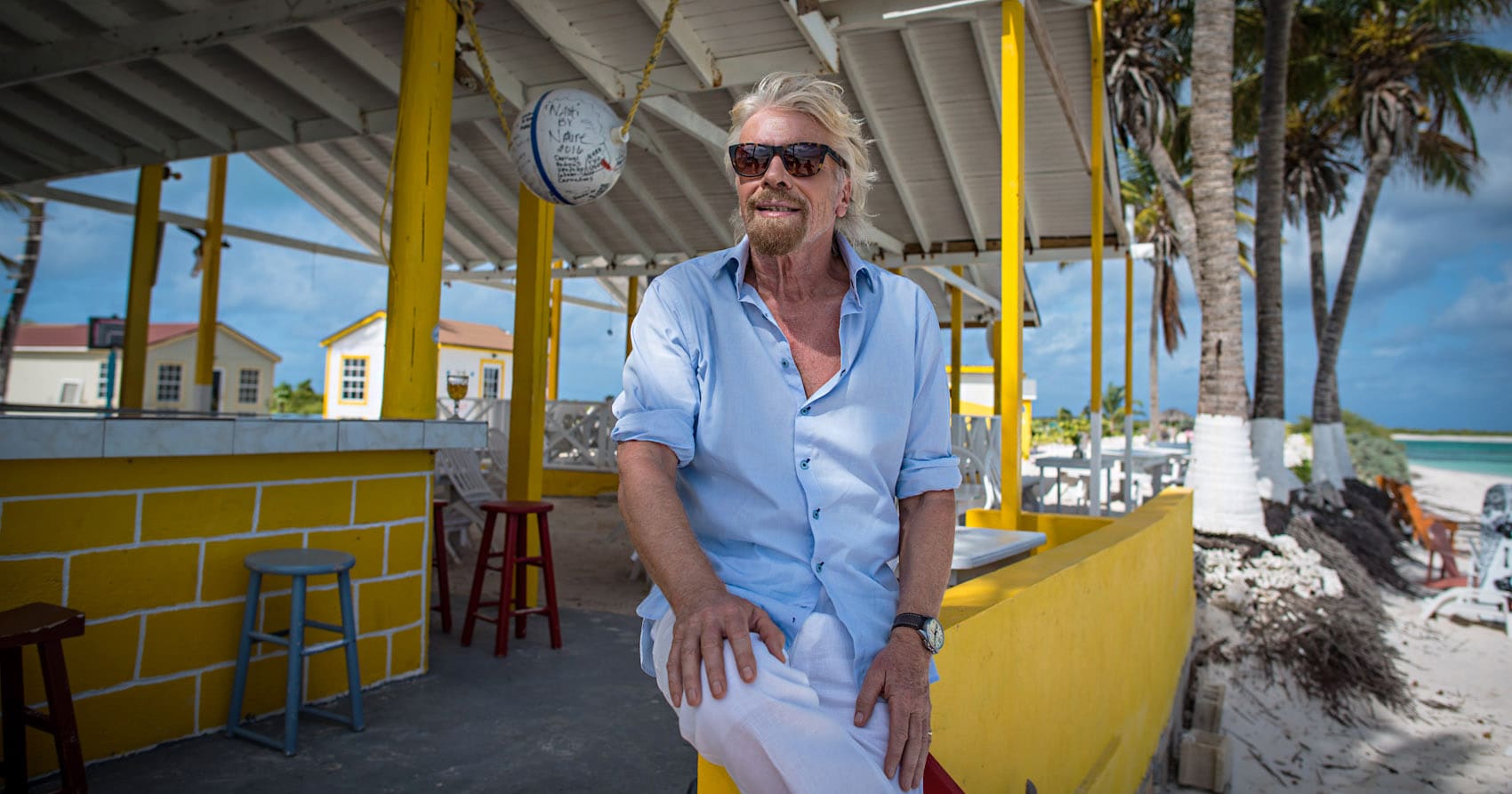 Richard Branson on Necker Island Richard Branson on Necker Island