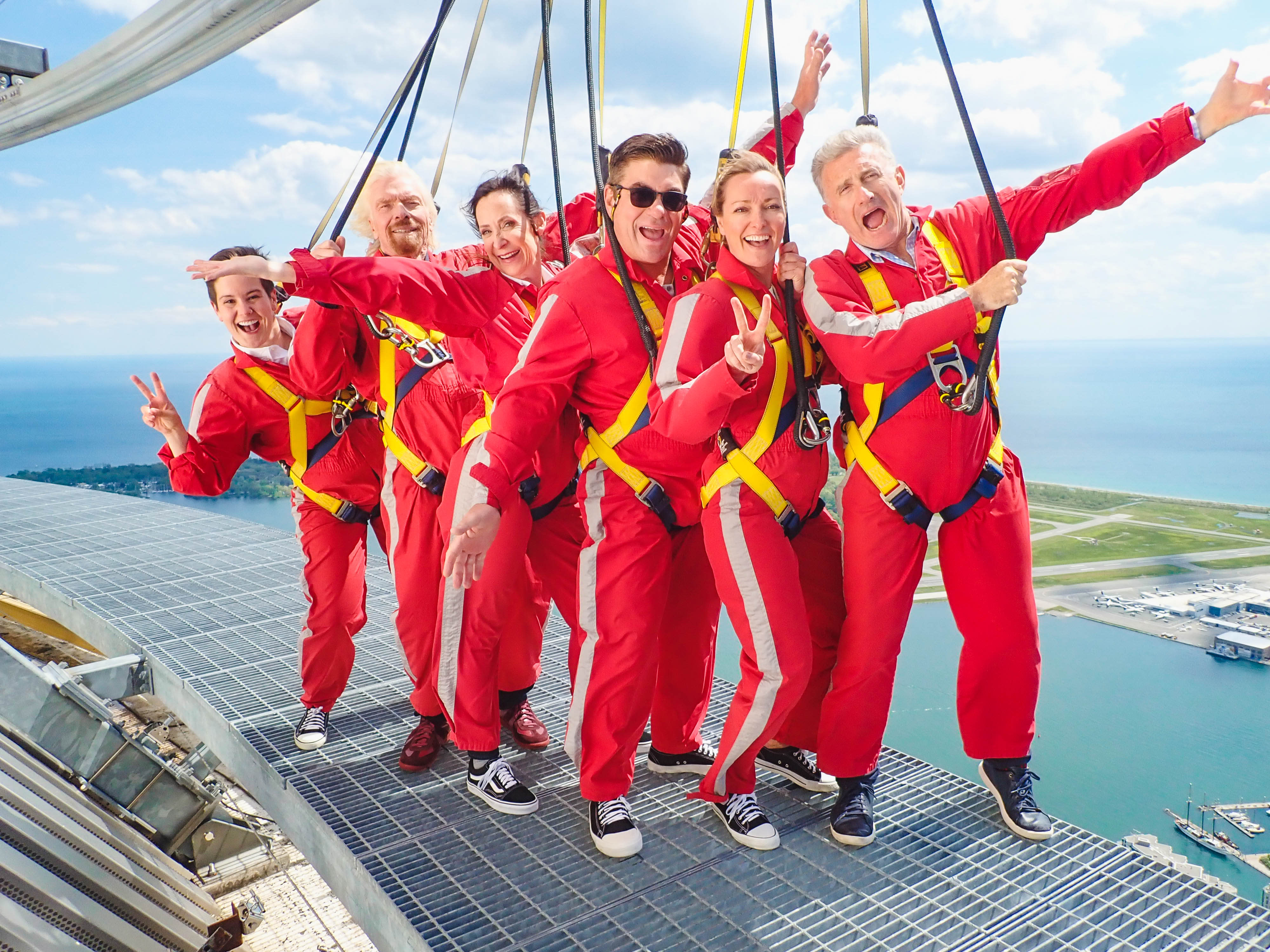 Richard Branson and the team Richard Branson and the team