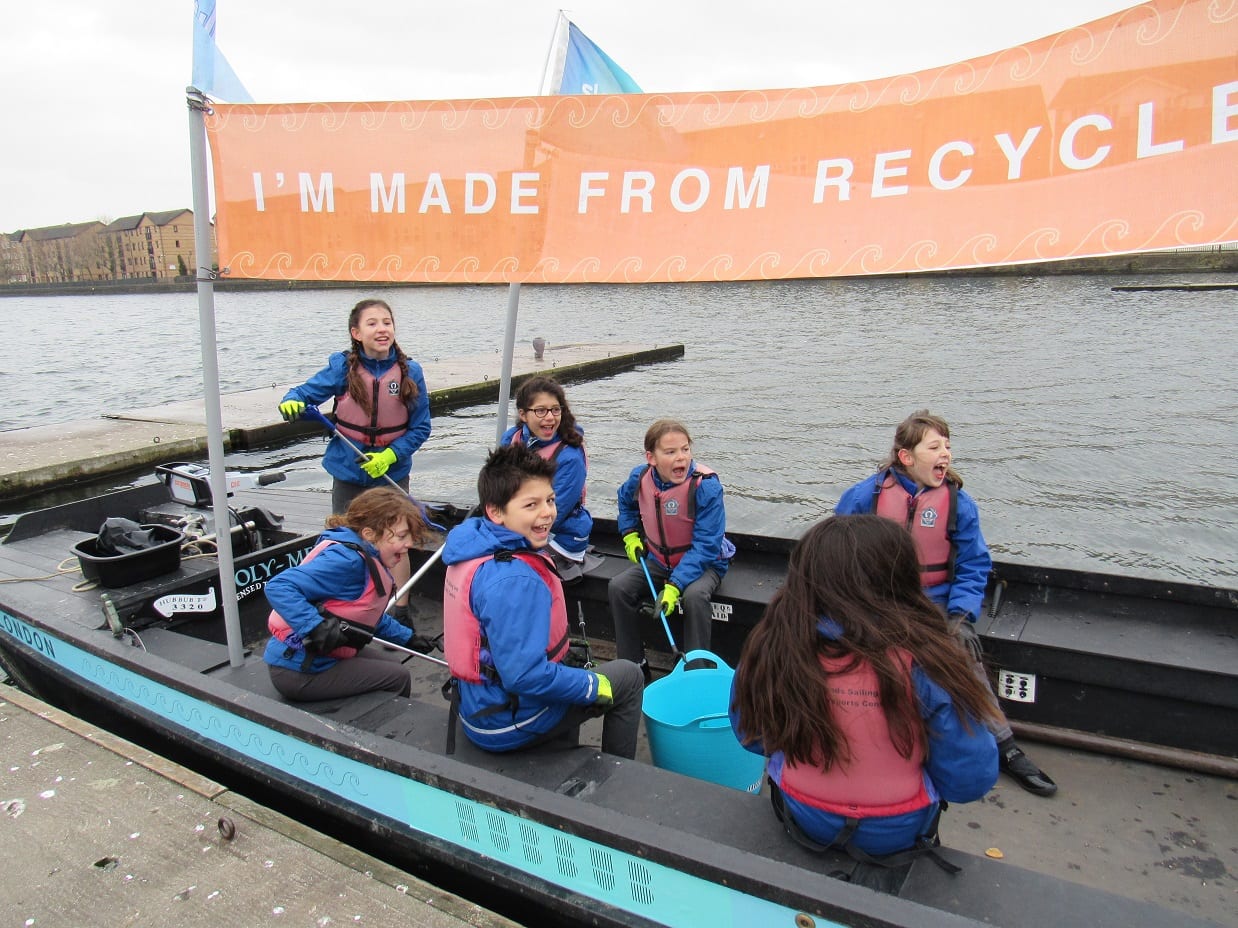Holly Branson, WE Charity, Canary Wharf College, plastic fishing, Feb18