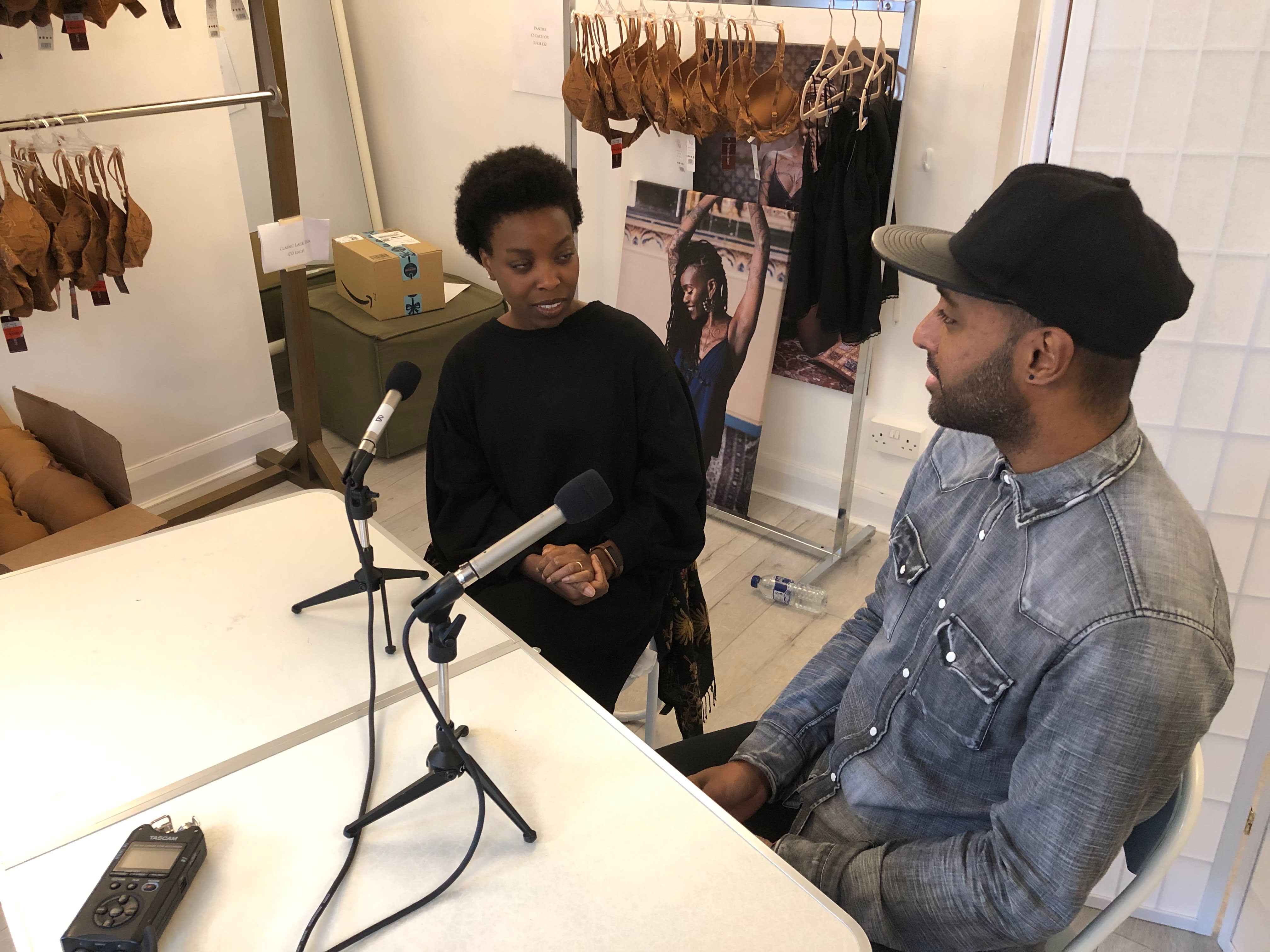 Teem and Ade at Nubian Skin offices in London Teem and Ade at Nubian Skin offices in London
