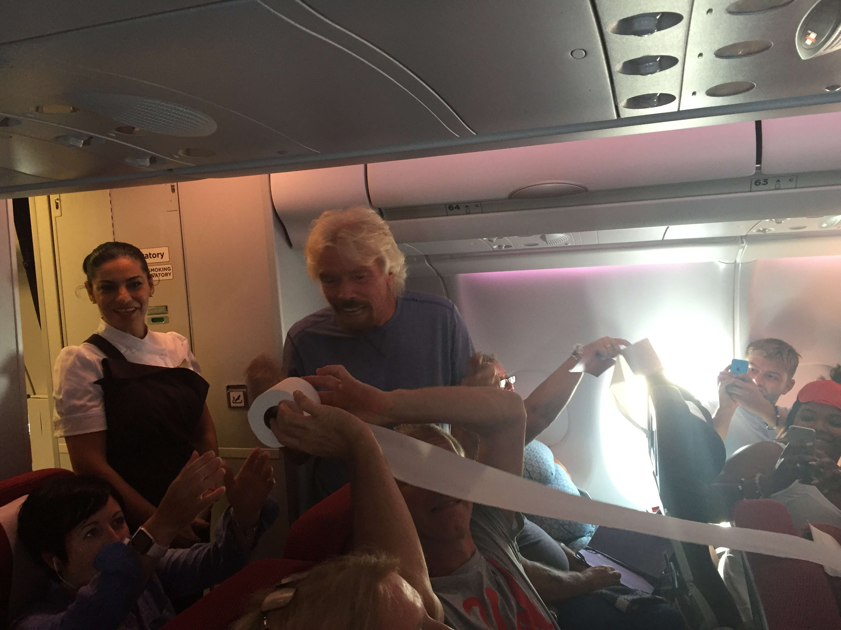 Richard Branson toilet rolls Virgin Atlantic Richard Branson toilet rolls Virgin Atlantic