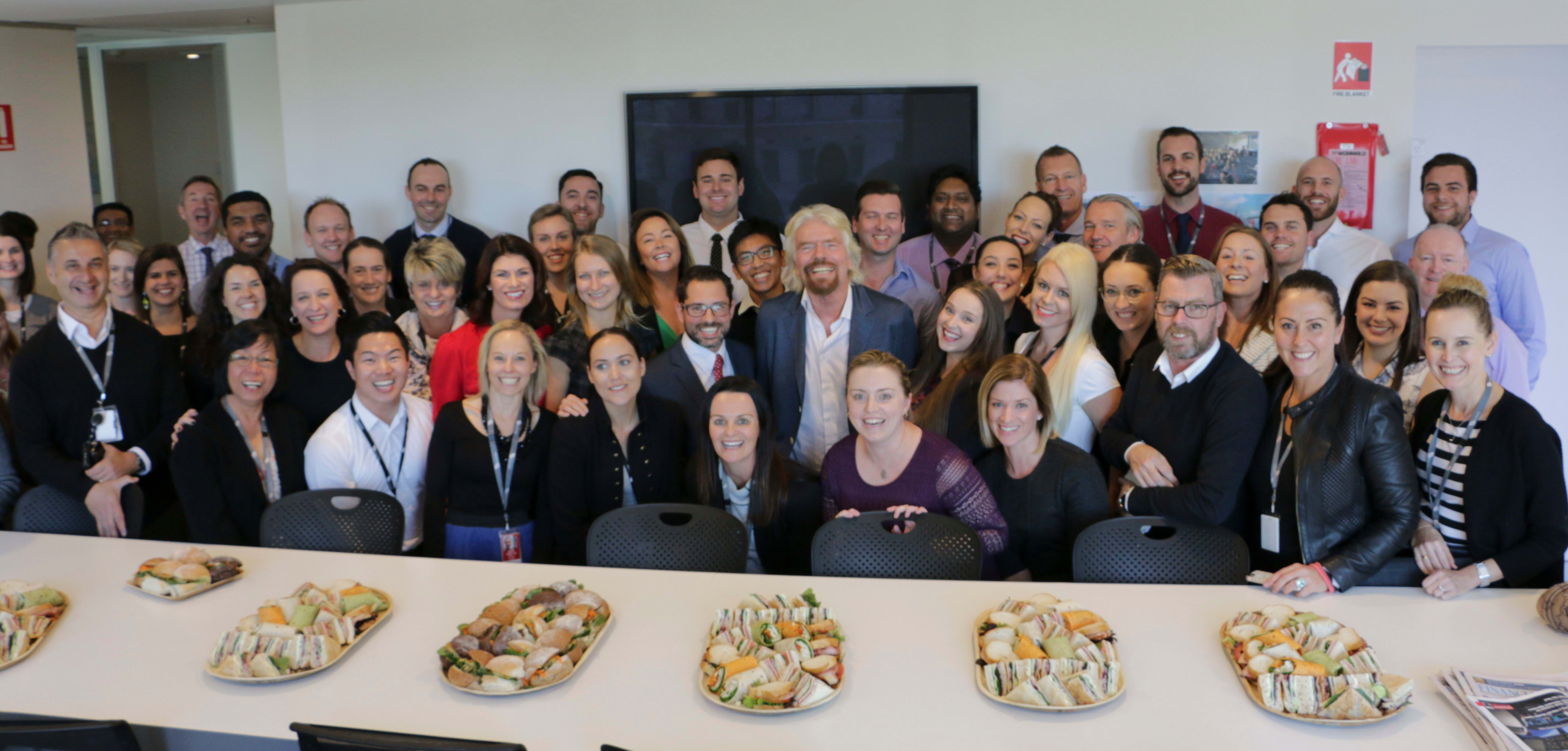 Richard Branson and Virgin Australia team Richard Branson and Virgin Australia team