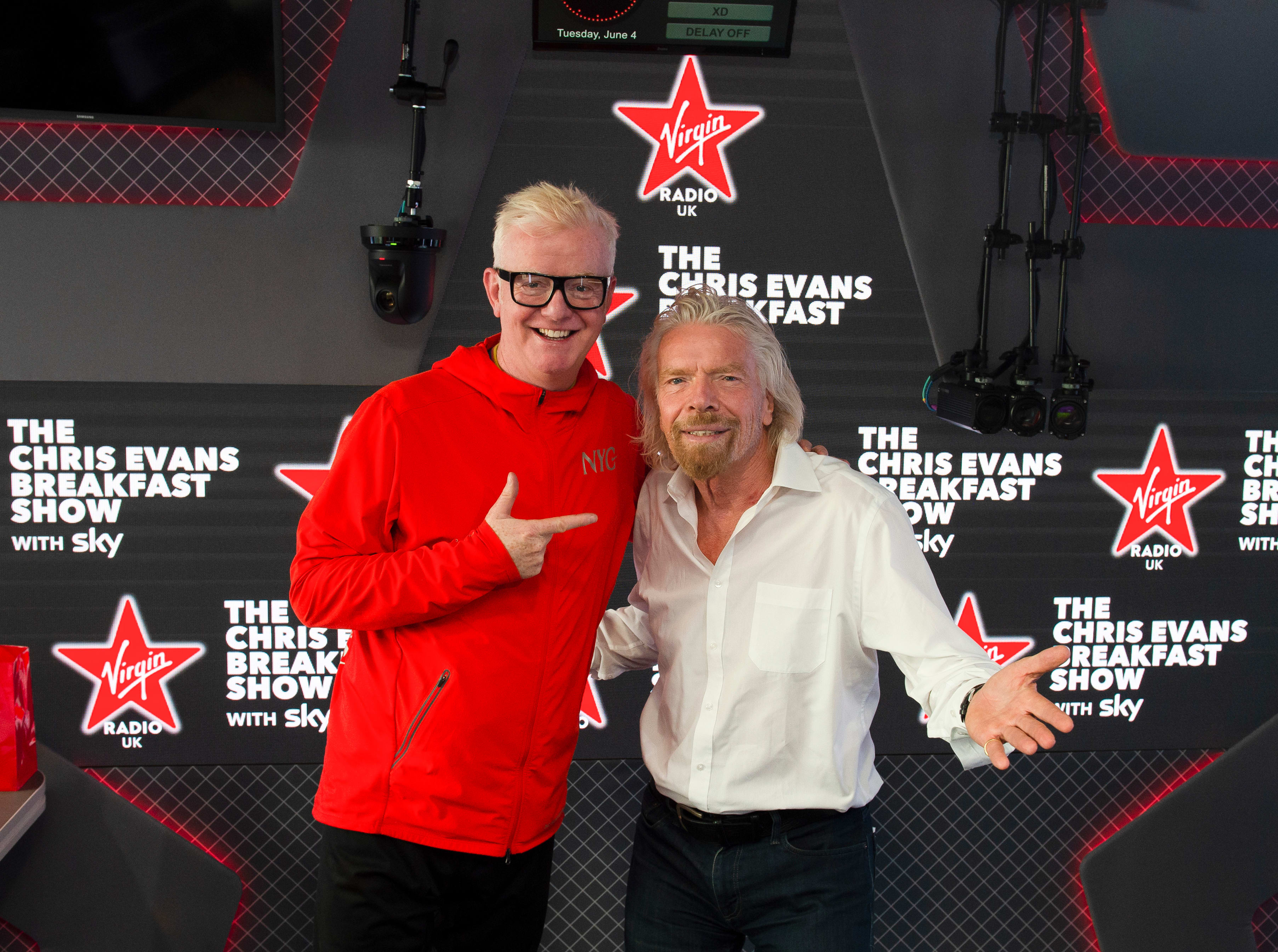 Chris Evans and Richard Branson Chris Evans and Richard Branson