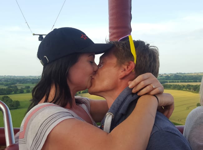 Matt and Harriet on their Virgin Balloon Flights ride Matt and Harriet on their Virgin Balloon Flights ride