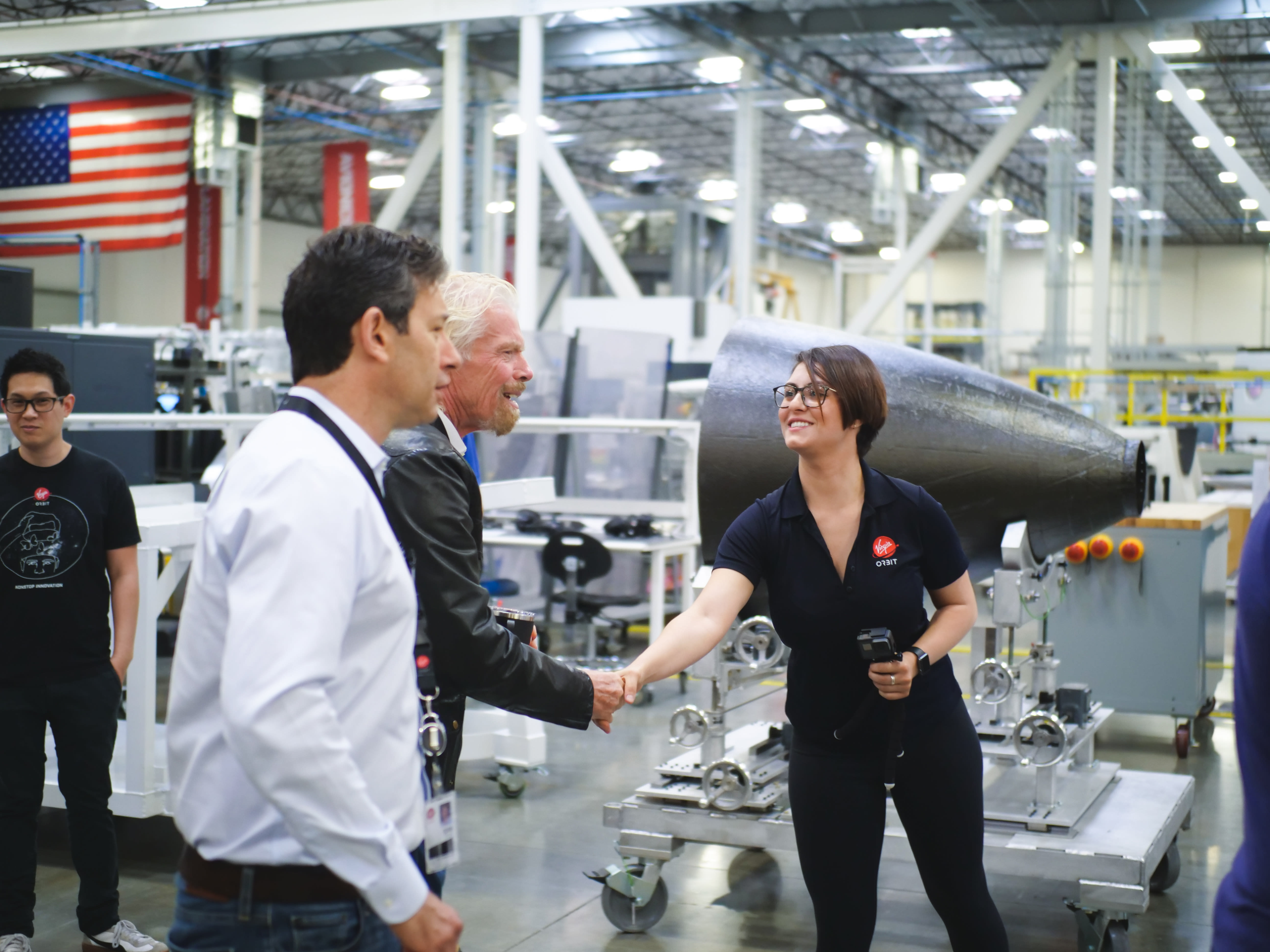 Richard Branson, Dan Hart meeting Virgin Orbit team members Richard Branson, Dan Hart meeting Virgin Orbit team members