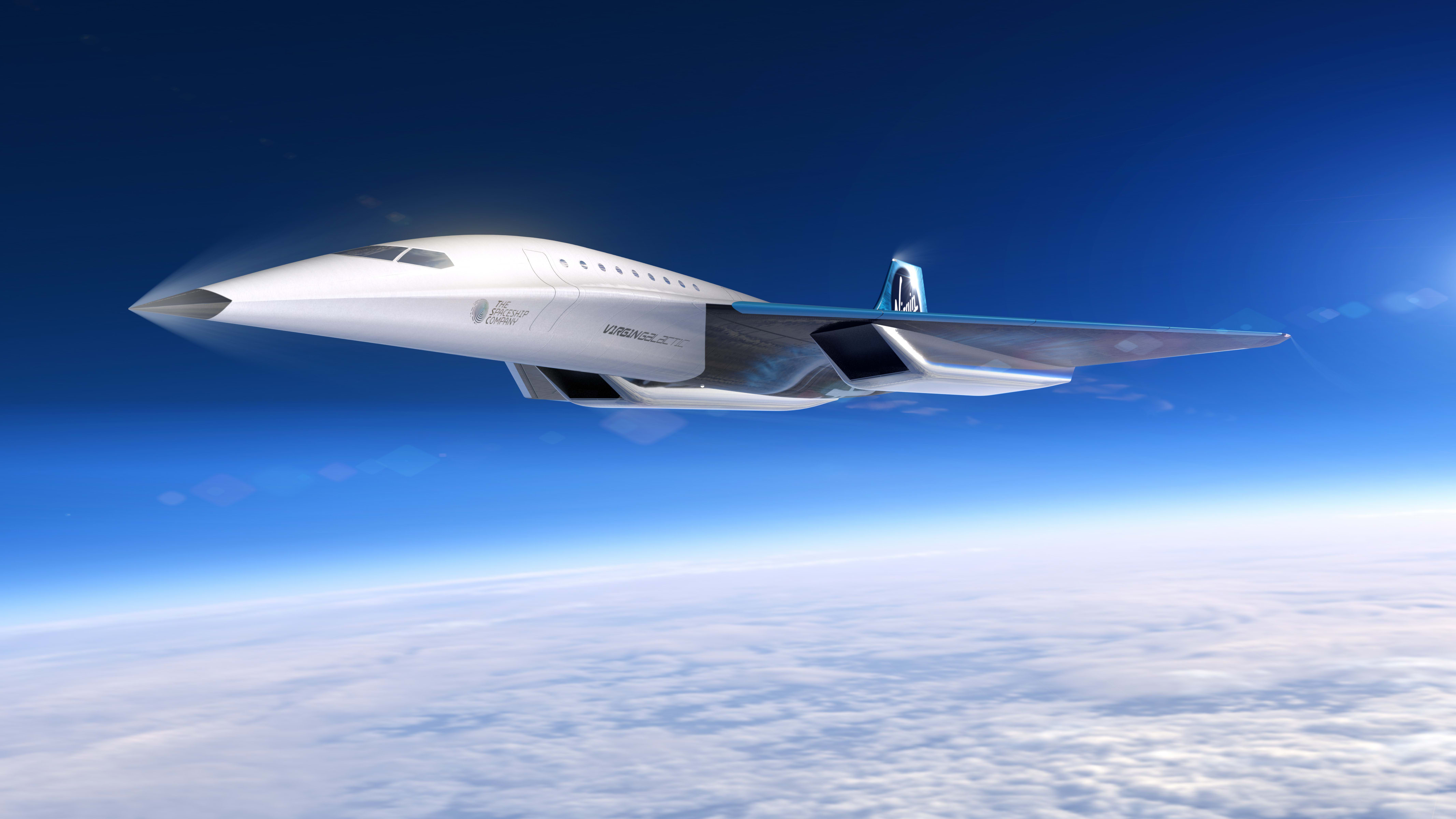 Rendu de véhicule à grande vitesse Virgin Galactic Rendu de véhicule à grande vitesse Virgin Galactic