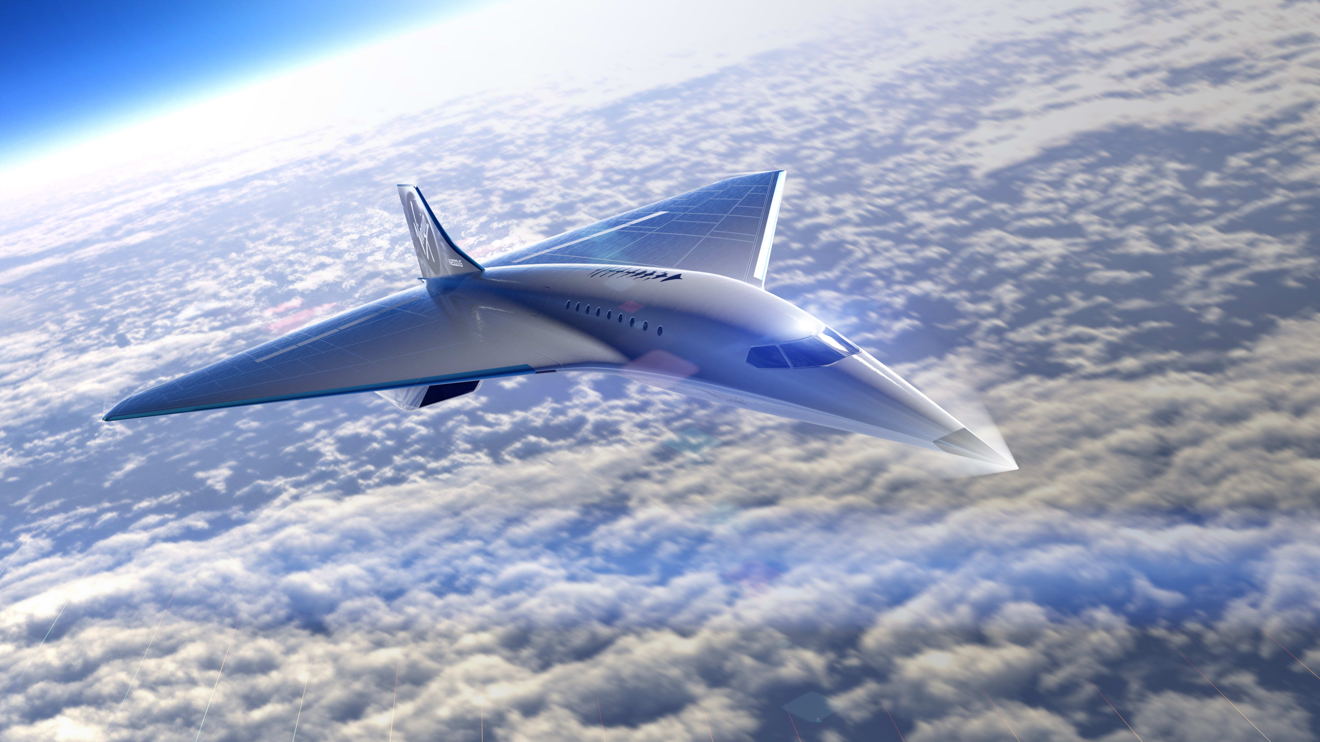 Rendu de véhicule à grande vitesse Virgin Galactic Rendu de véhicule à grande vitesse Virgin Galactic