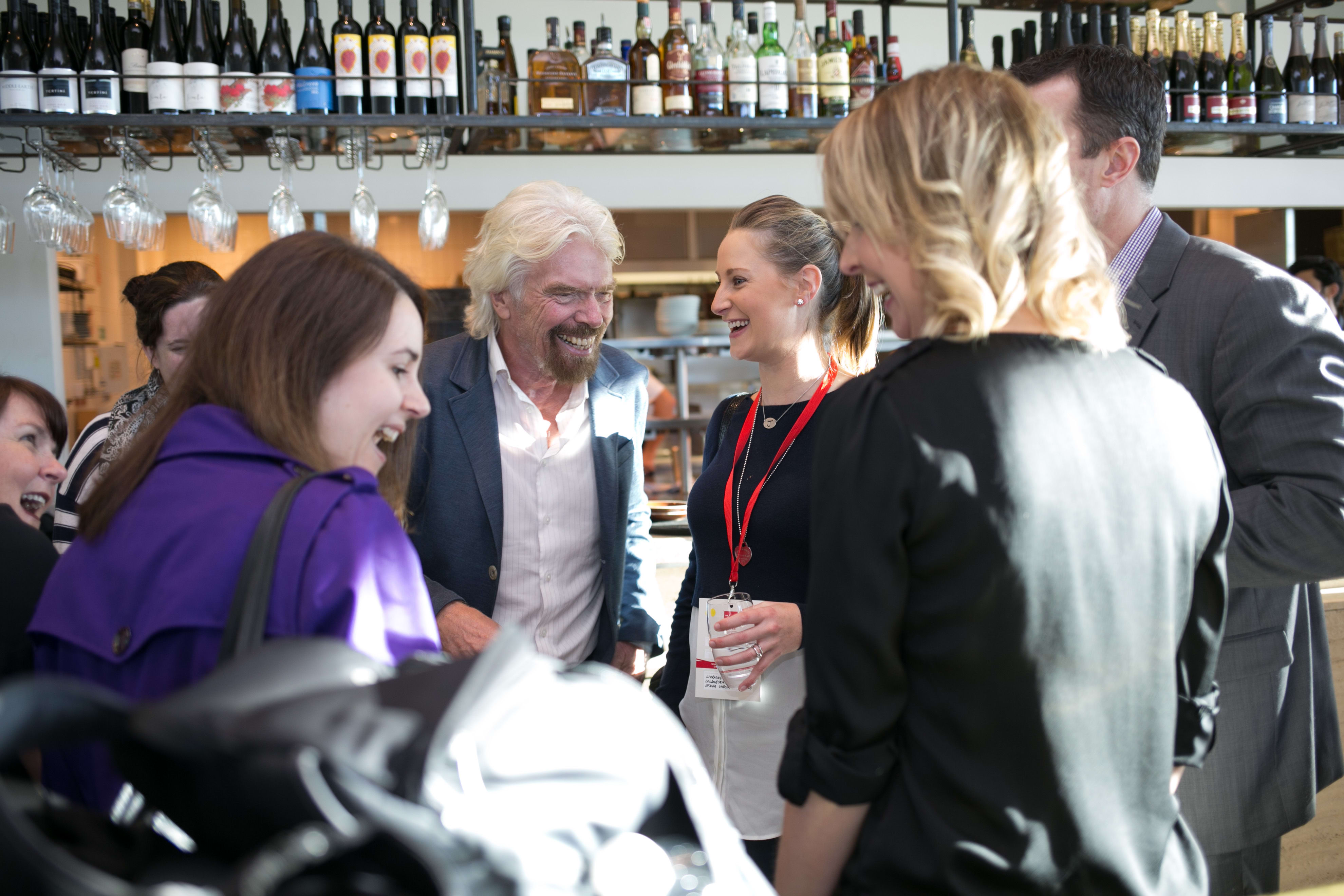 Richard Branson with team members at The Virgin Way Co-Lab Richard Branson with team members at The Virgin Way Co-Lab