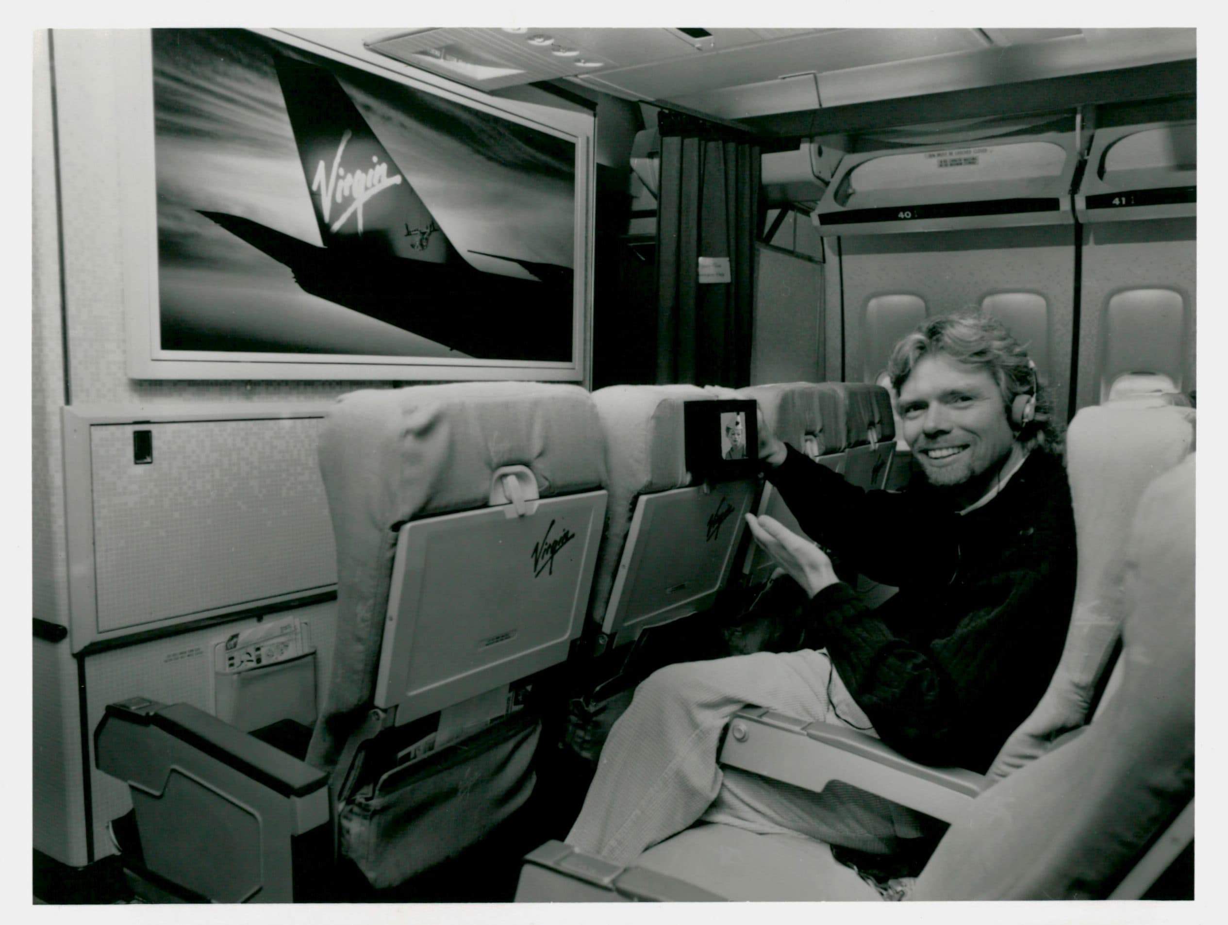 Richard Branson old Virgin Atlantic in-flight entertainment Richard Branson old Virgin Atlantic in-flight entertainment