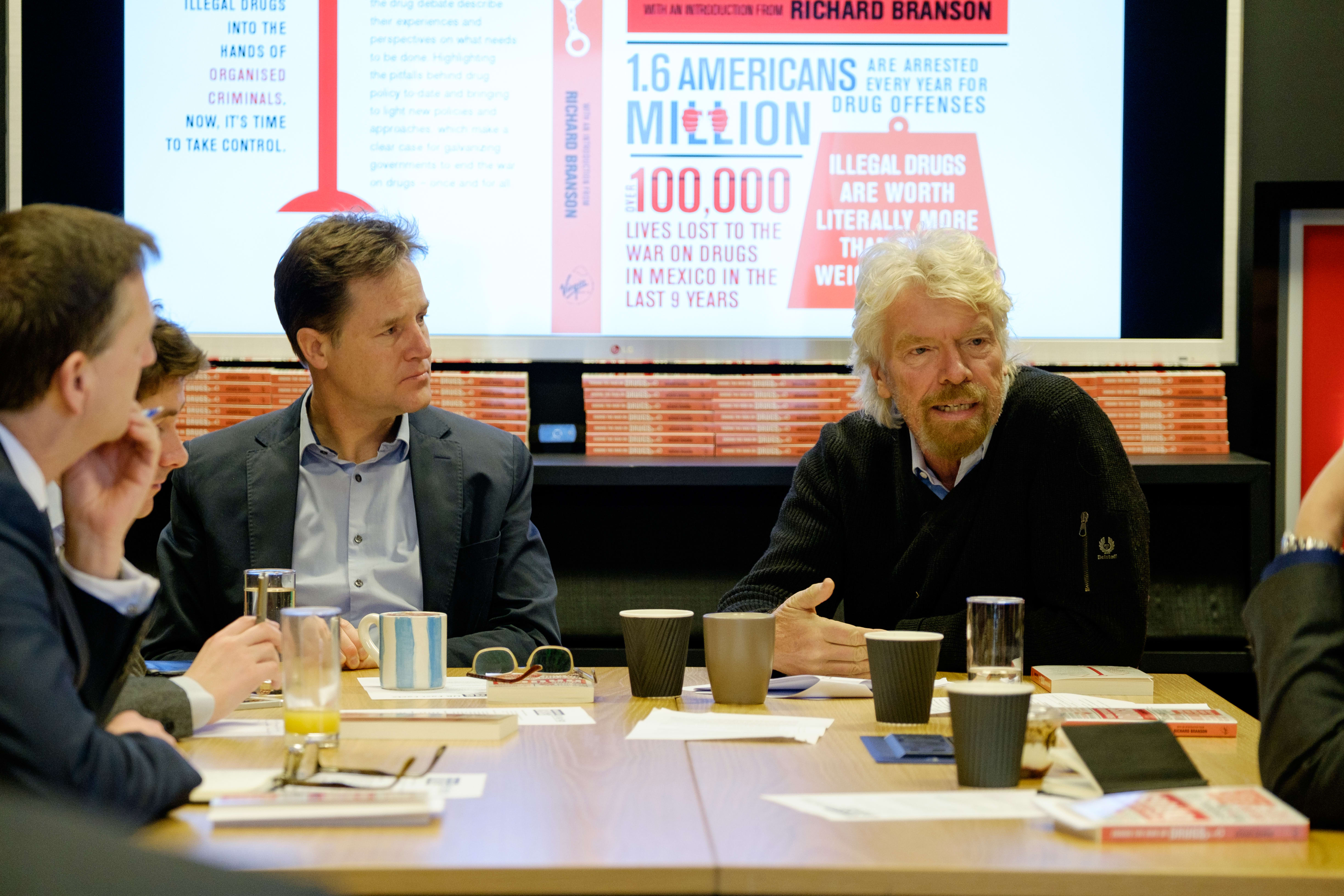 Richard Branson and Nick Clegg Ending the War on Drugs Richard Branson and Nick Clegg Ending the War on Drugs