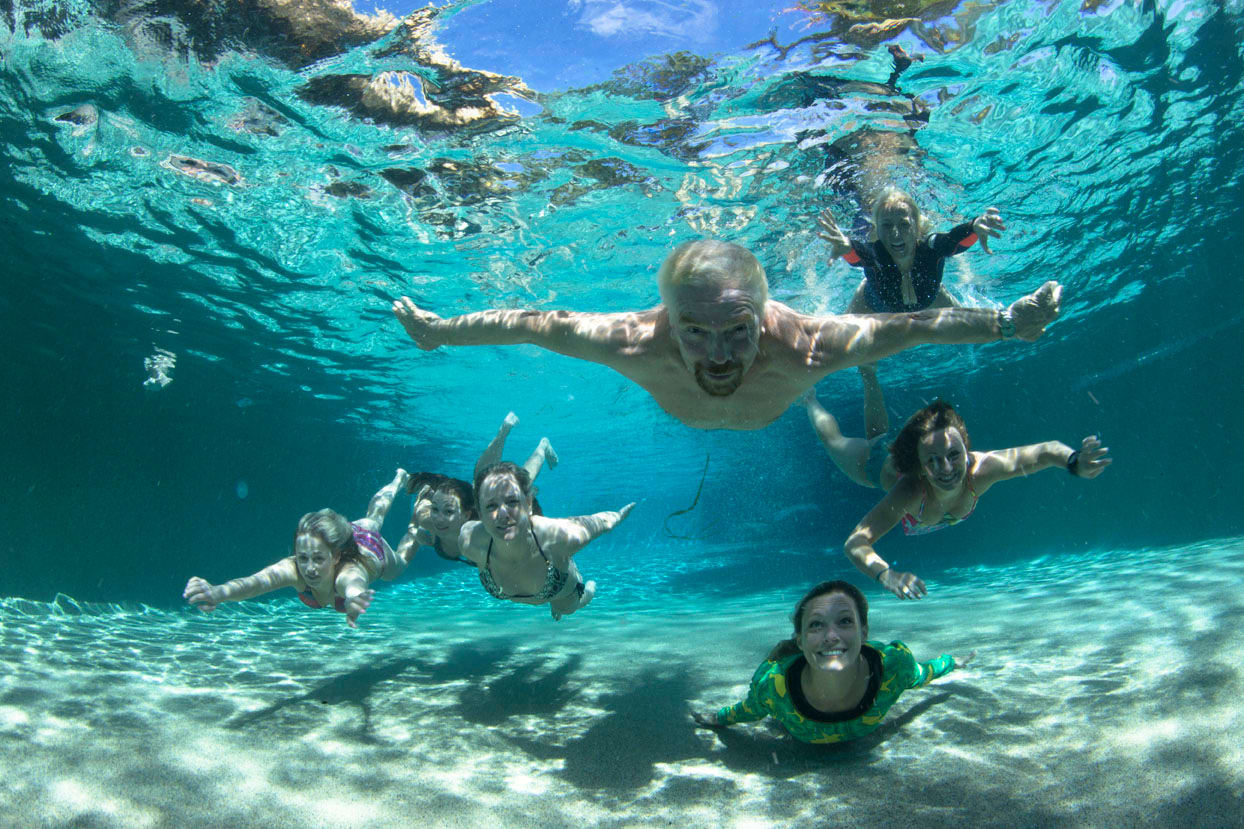 richard branson swimming richard branson swimming