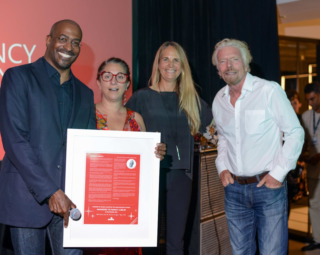 Nancy Lublin with Richard Branson and Jean Oelwang Nancy Lublin with Richard Branson and Jean Oelwang