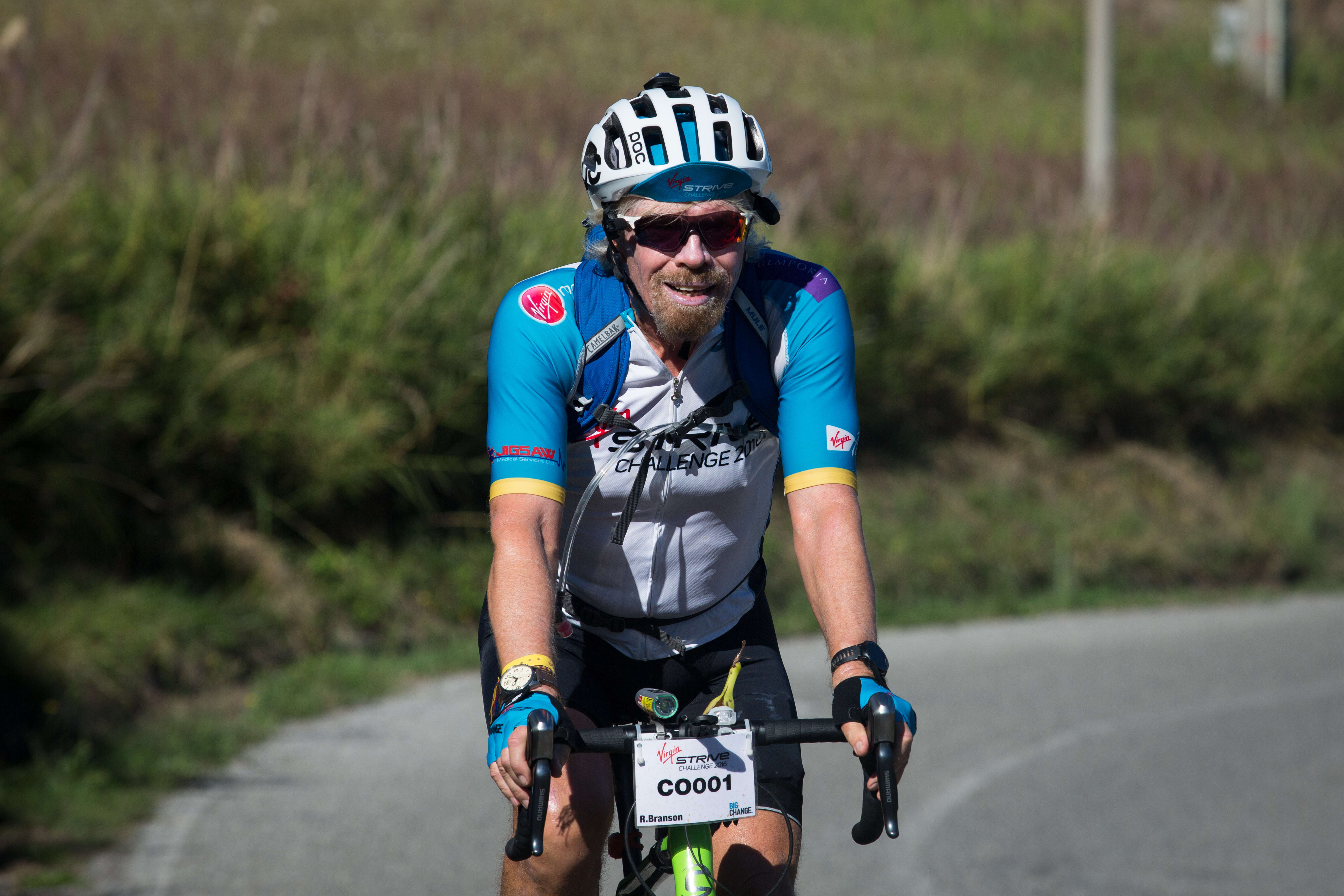 richard branson virgin strive challenge cycle richard branson virgin strive challenge cycle
