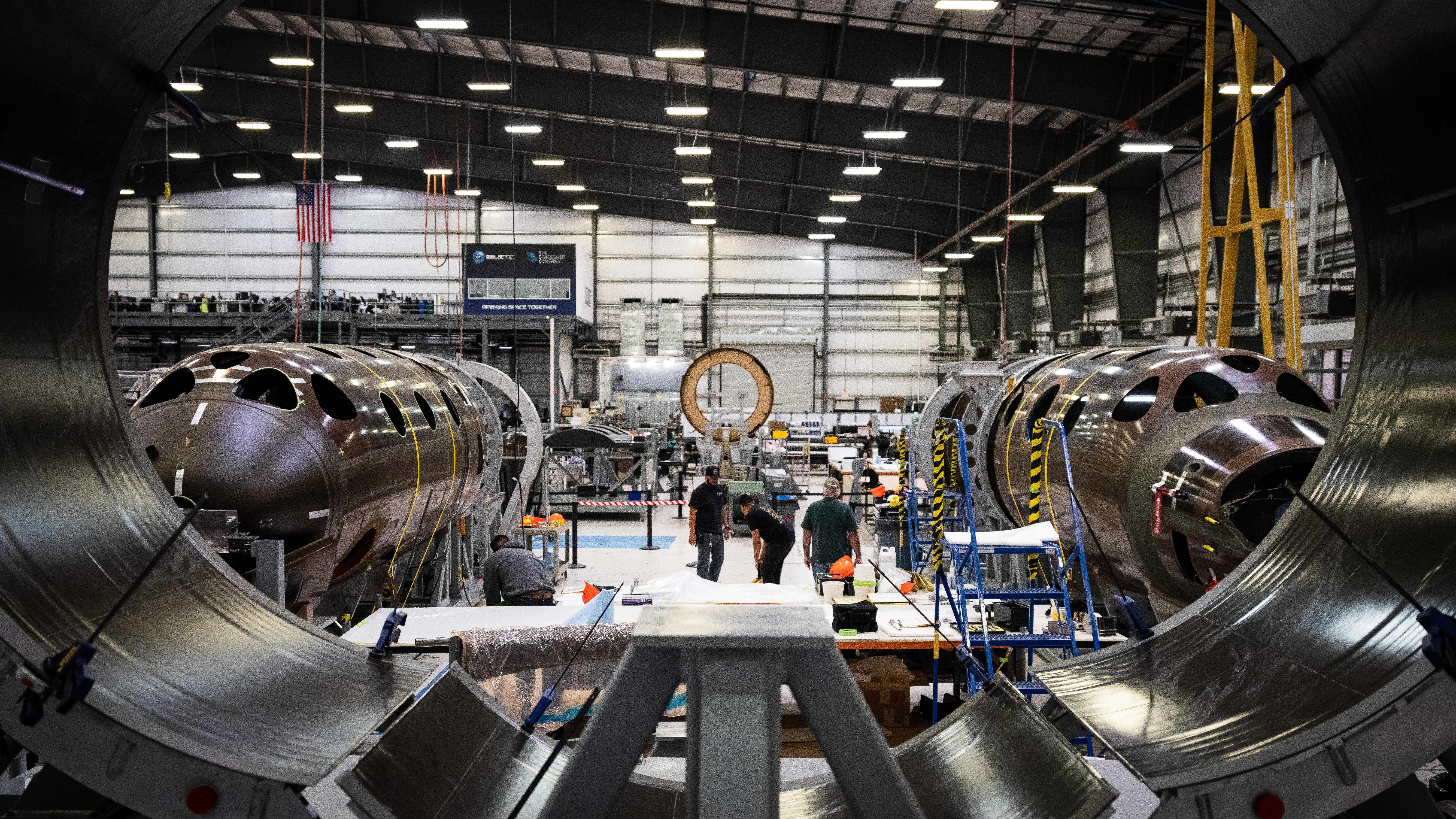 Spaceships being built by The Spaceship Company Spaceships being built by The Spaceship Company