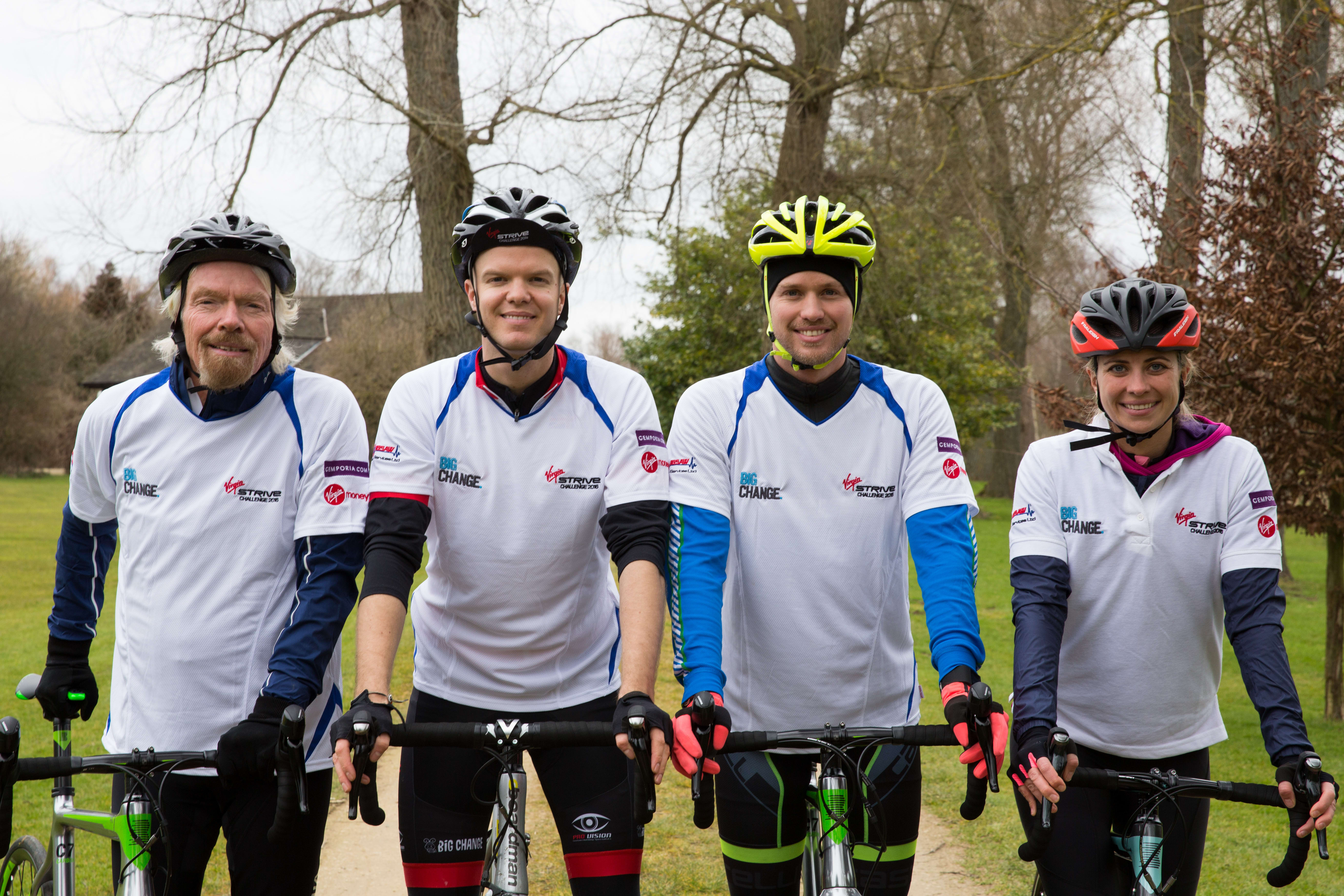 Virgin Strive Challenge training weekend 2016 Richard Branson Holly Sam Noah Virgin Strive Challenge training weekend 2016 Richard Branson Holly Sam Noah