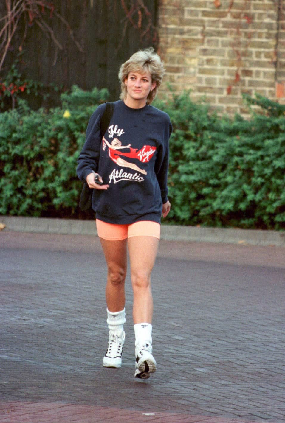 Princess Diana in the Virgin Atlantic jumper Princess Diana in the Virgin Atlantic jumper