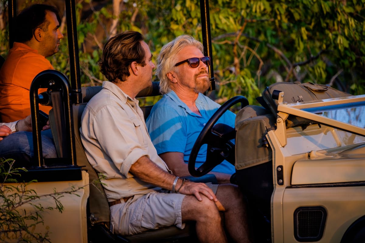 Richard Branson on Safari Richard Branson on Safari