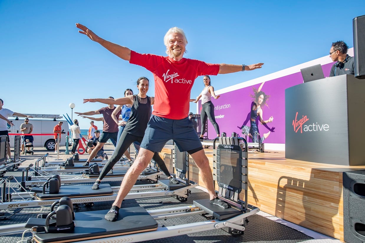 Richard Branson on Bondi Beach with Virgin Active Australia Richard Branson on Bondi Beach with Virgin Active Australia