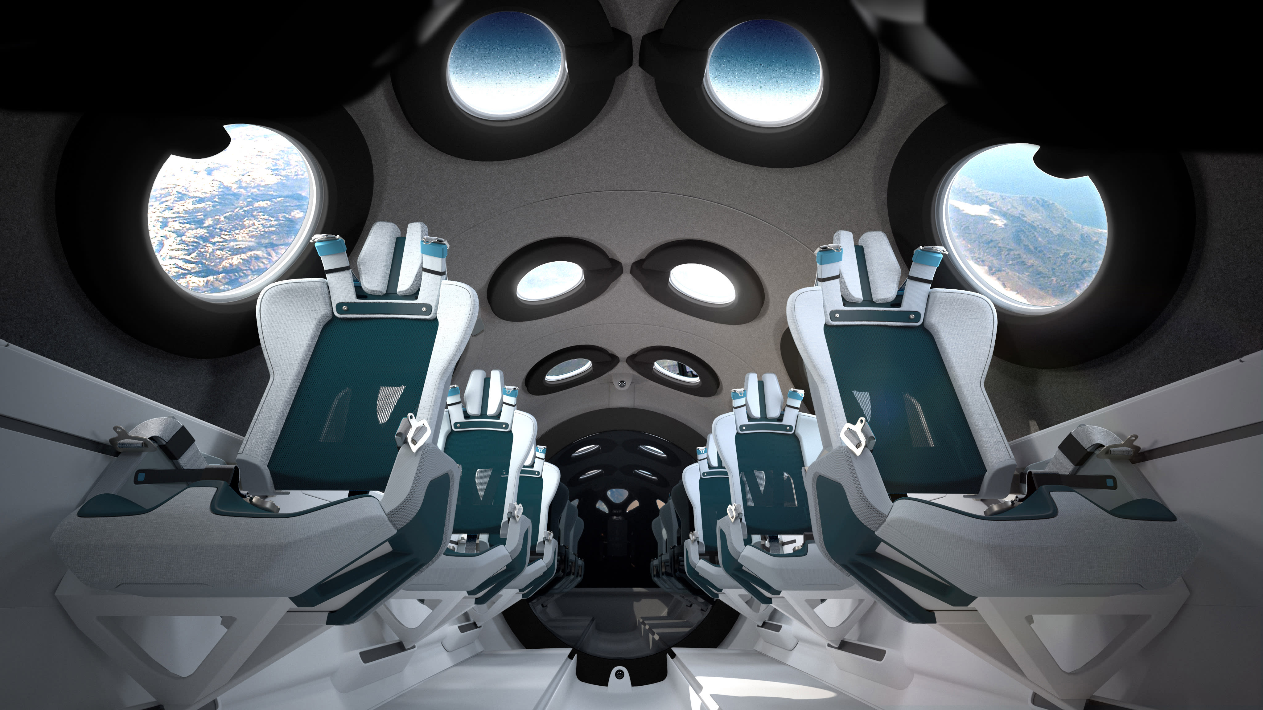 Virgin Galactic spaceship cabin interior Virgin Galactic spaceship cabin interior