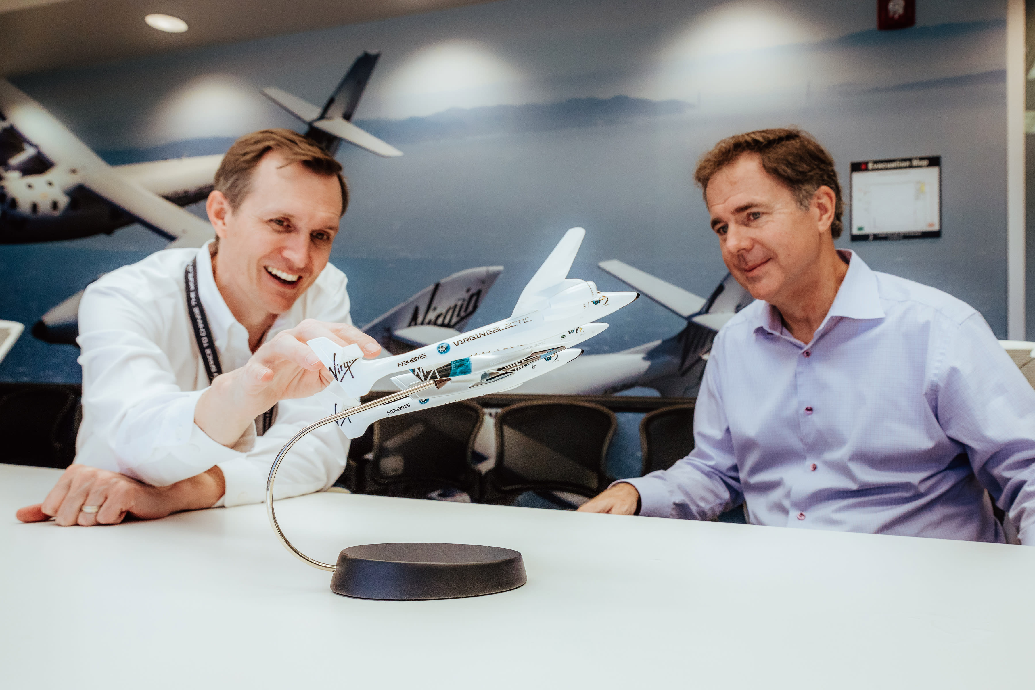 Virgin Galactic's current CEO, George Whitesides, and new CEO, Michael Colglazier Virgin Galactic's current CEO, George Whitesides, and new CEO, Michael Colglazier
