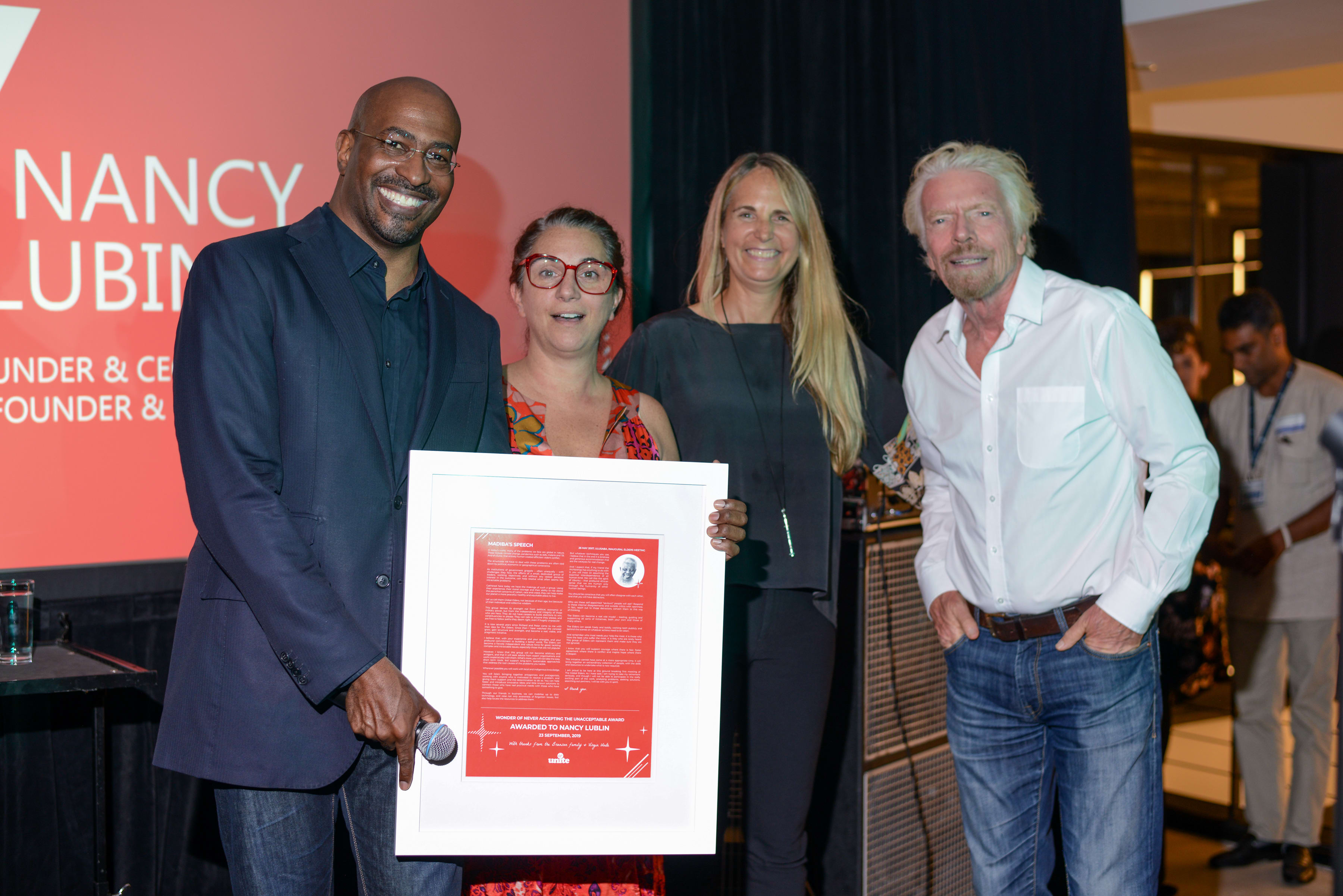 Richard Branson and a Wonder Award winner Richard Branson and a Wonder Award winner