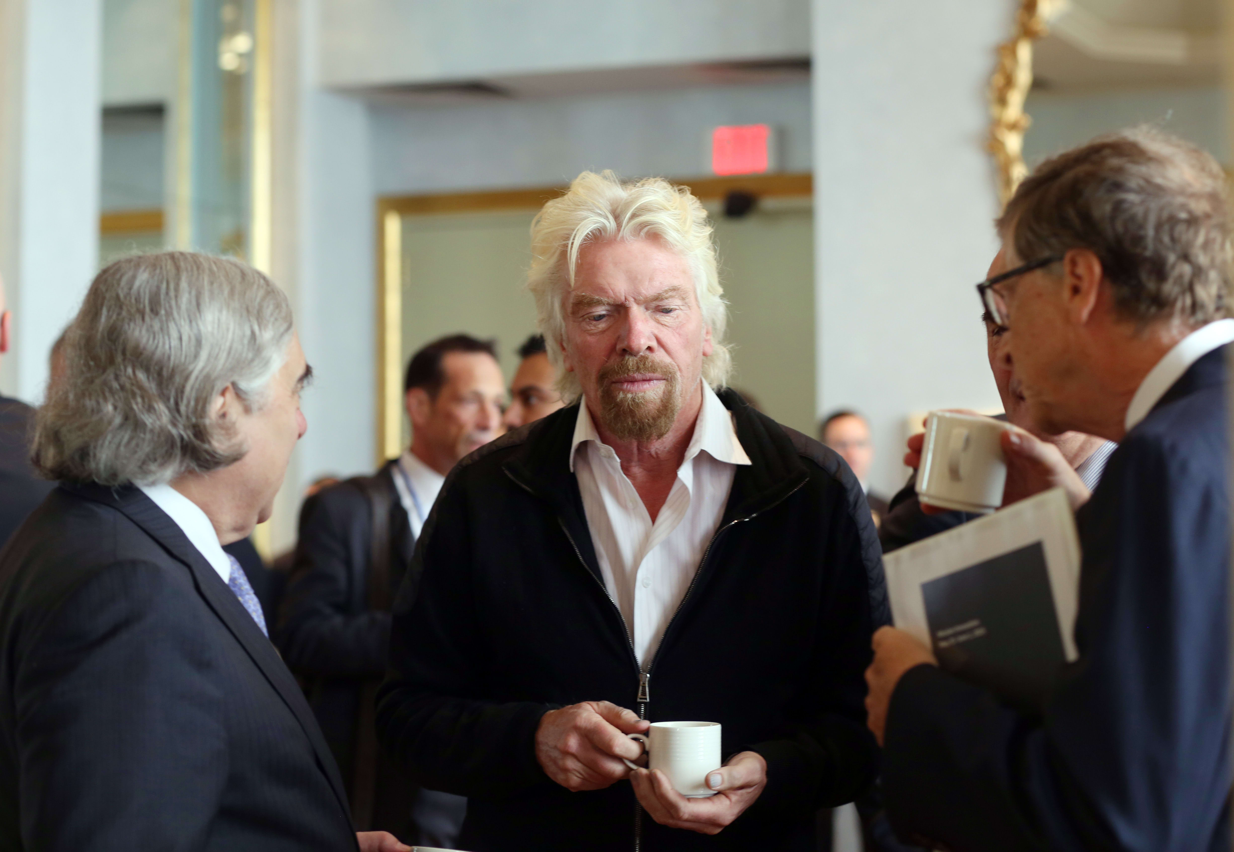 Richard Branson and Bill Gates at Mission Innovation clean energy breakfast Richard Branson and Bill Gates at Mission Innovation clean energy breakfast