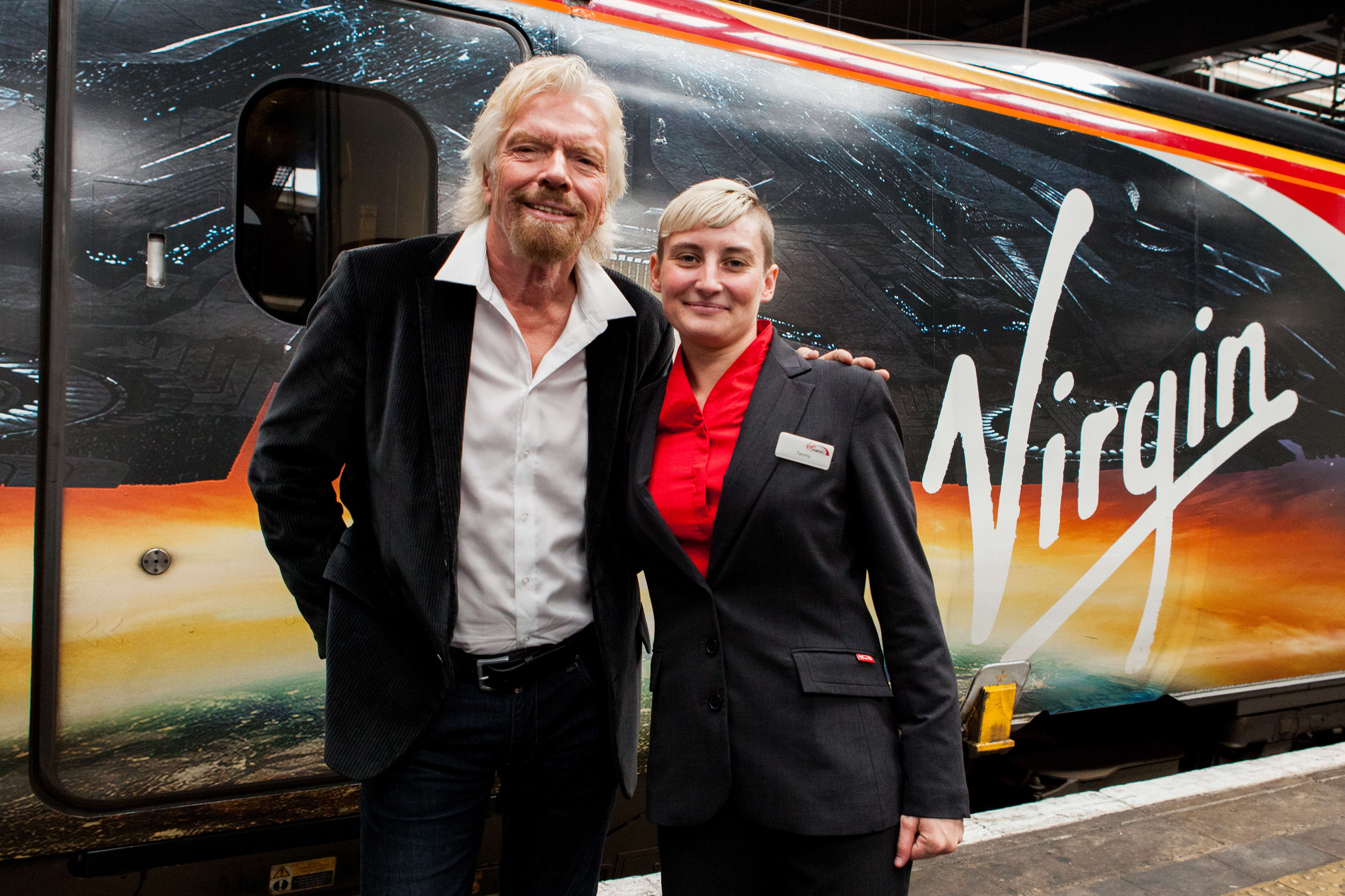 Richard Branson and Tammy Moreton, Virgin Trains ex-offender Richard Branson and Tammy Moreton, Virgin Trains ex-offender