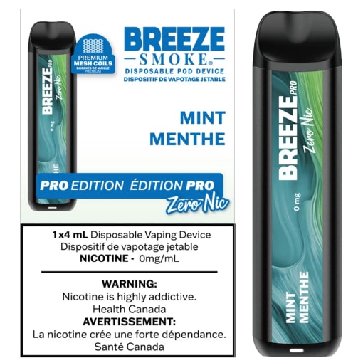 Breeze Pro Zero Nic 2K Disposable Vape: Raspberry Lemon (4mL) | 180 Smoke