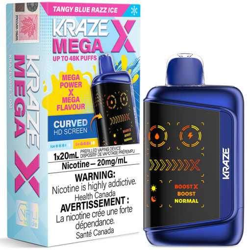 Kraze HD Mega 20K Disposable Vape: Blue Razz Lemon Ice (20mL