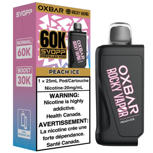 Oxbar x Rocky Vapor SVOPP 32K Pod: Peach Watermelon Ice (20mL