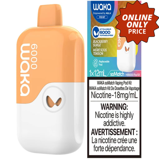 Waka soMatch MB6000 Disposable Pod Kits by RELX | 180 Smoke