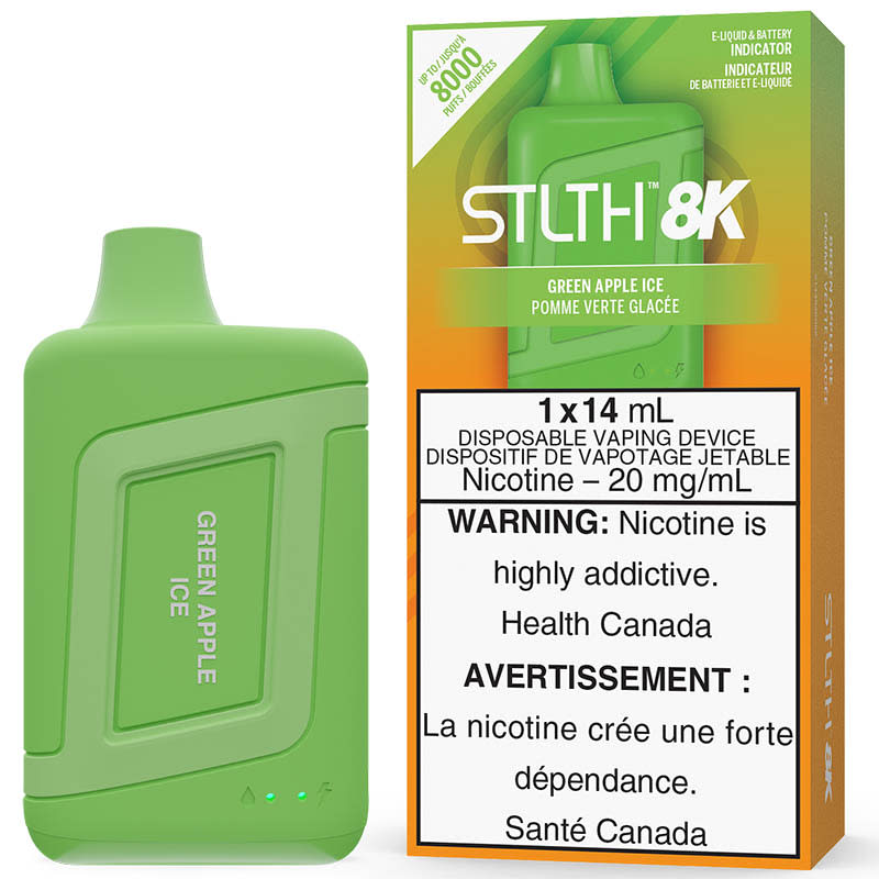 Base Product Image: STLTH 8K Disposable Vape: Green Apple Ice (1pk)