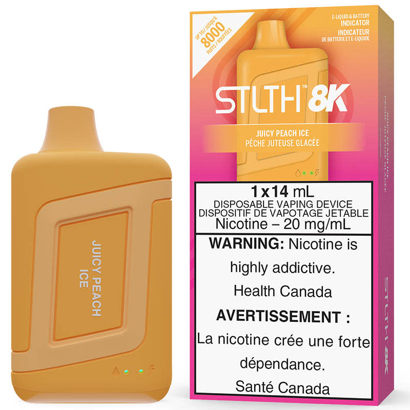 Base Product Image: STLTH 8K Disposable Vape: Juicy Peach Ice (1pk)