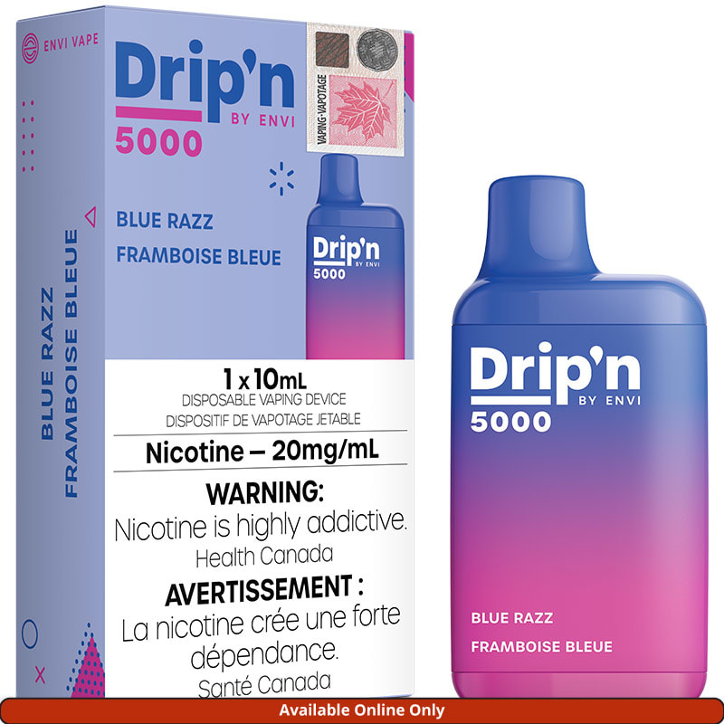 Blue Razz Drip'n 5000 Disposable Vape by RELX | 10mL | 180 Smoke