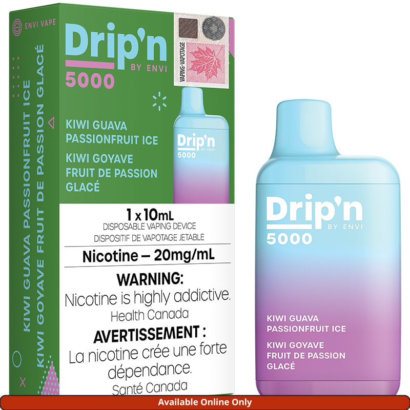 Base Product Image: Drip'n 5000 Disposable Vape: Kiwi Guava Passionfruit Ice (1pk)