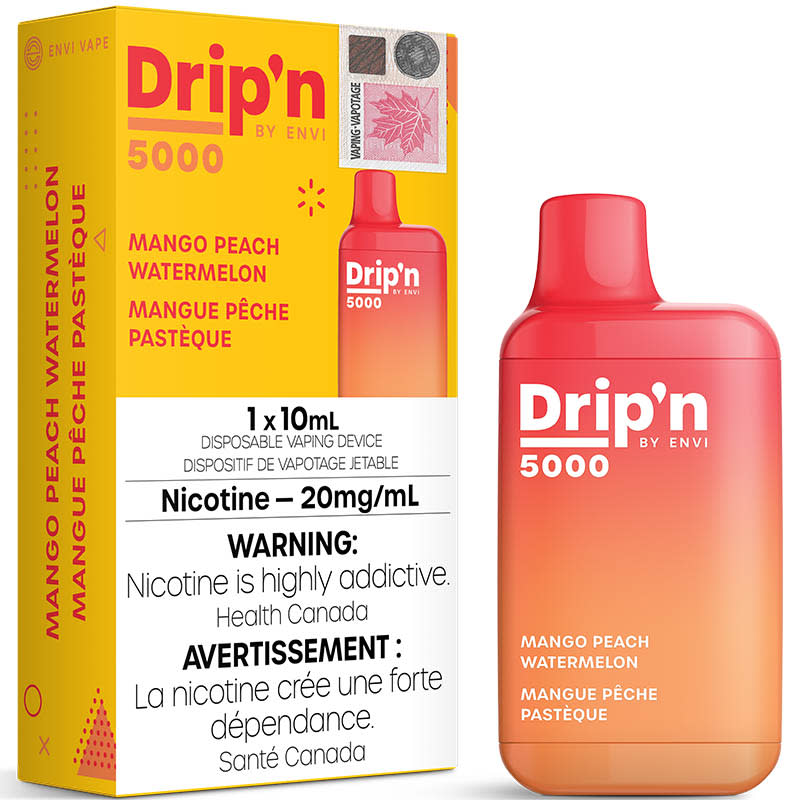 Base Product Image: Drip'n 5000 Disposable Vape: Mango Peach Watermelon (1pk)