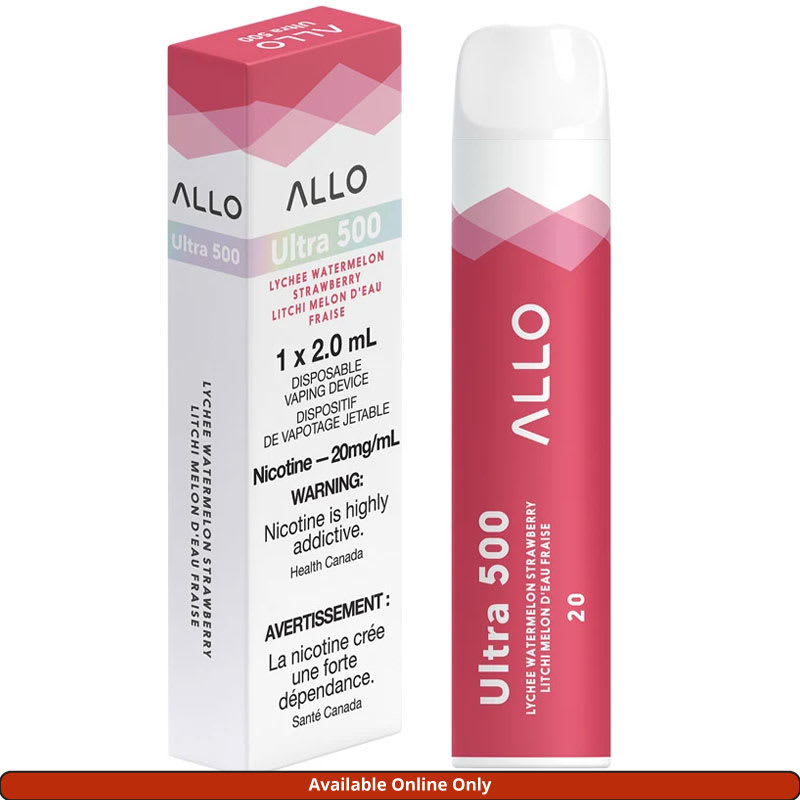 Base Product Image: Allo Ultra 500 Disposable Vape: Lychee Watermelon Strawberry (1pk)