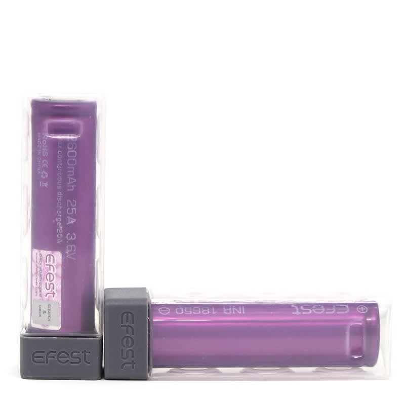 2 x Efest 18650 Batteries - 2500 mAh - 35A + Included Battery Case
