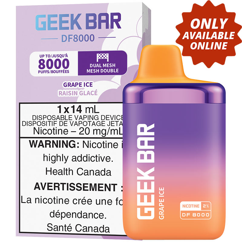 Base Product Image: Geek Bar DF8000 Disposable Vape: Grape Ice (1pk)