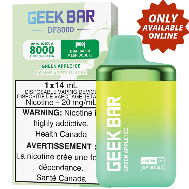 Base Product Image: Geek Bar DF8000 Disposable Vape: Green Apple Ice (1pk)