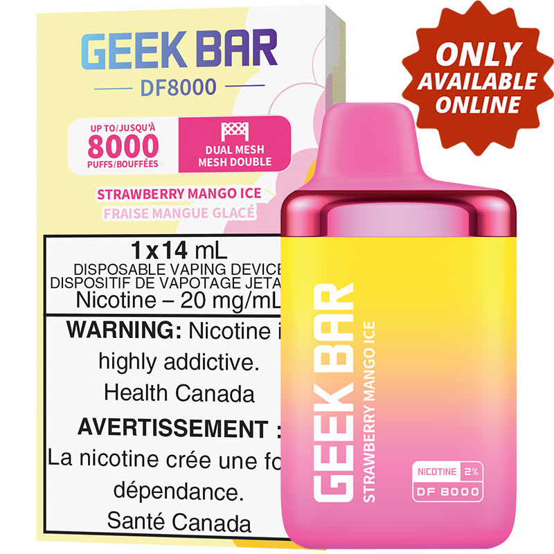 Base Product Image: Geek Bar DF8000 Disposable Vape: Strawberry Mango Ice (1pk)