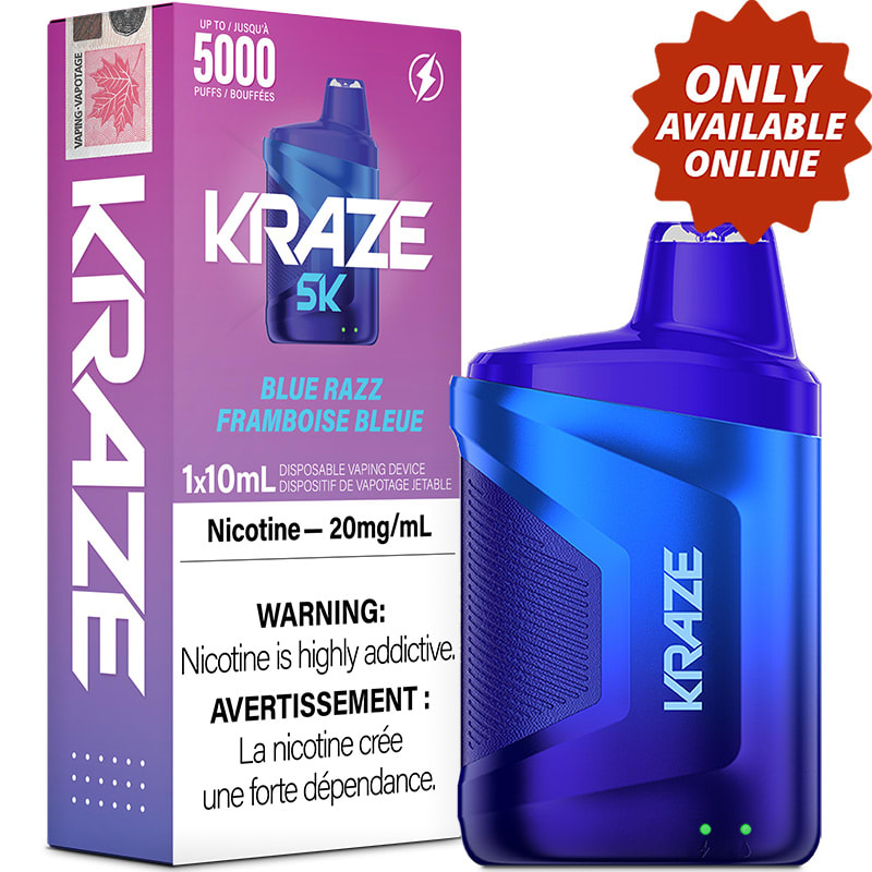 Base Product Image: Kraze 5000 Disposable Vape: Blue Razz (1pk)