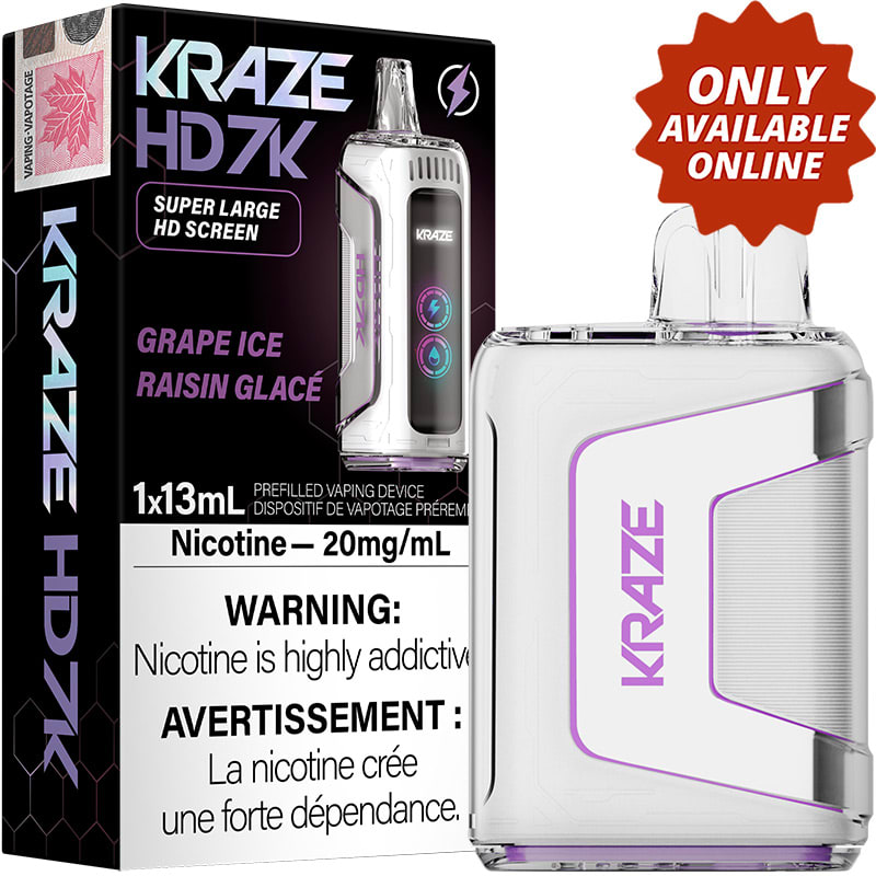 Base Product Image: Kraze HD 7000 Disposable Vape: Grape Ice (1pk)