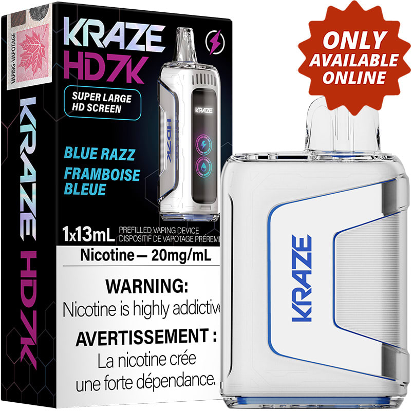 Base Product Image: Kraze HD 7000 Disposable Vape: Blue Razz (1pk)