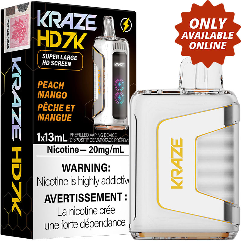 Base Product Image: Kraze HD 7000 Disposable Vape: Peach Mango (1pk)