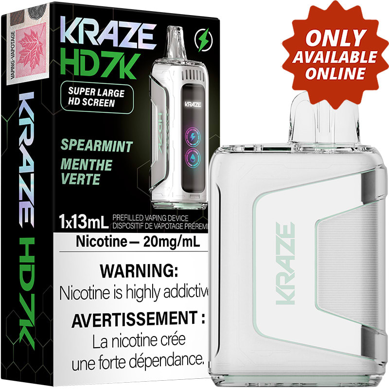 Base Product Image: Kraze HD 7000 Disposable Vape: Spearmint (1pk)