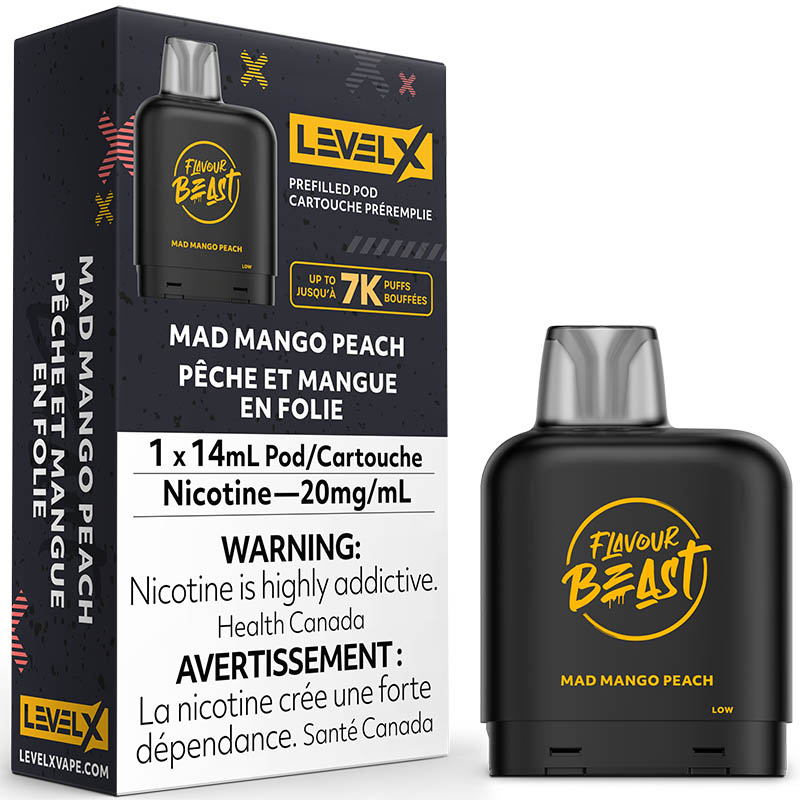 Main Product Image - Flavour Beast Level X Disposable Pod: Mad Mango Peach (1pk)