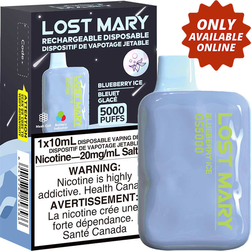 Base Product Image: Lost Mary OS5000 Disposable Vape: Blueberry Ice (1pk)